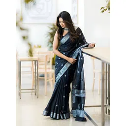 SWEETPEL Women Woven Design Zari Banarasi Saree-picture-23