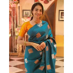SWEETPEL Woven Design Zari Banarasi Saree-picture-13