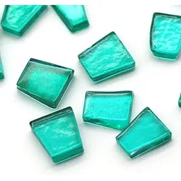 Sweven Art Mosaic Tiles, 12-15mm Size, Irregular Trapezoids, 4mm Thick, Translucent Teal Green (Pack of 200Gms)-picture-34