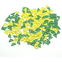 Sweven Art Mosaic Tiles, 15x15mm Size Triangles, 4mm Thick, Yellow & Green (Pack of 200Gms)-picture-10