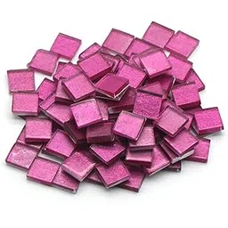 Sweven Art Mosaic Tiles, 15x15mm Square, 4mm Thick (Pack of 200Gms) (Glitter Pink)-picture-11