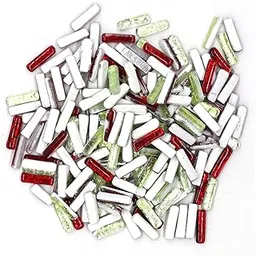 Sweven Art Mosaic Tiles, 5x20mm Thin Pipes, 5mm Thick, Metallic Foil in Red & Pastel Green (Pack of 200Gms)-picture-21