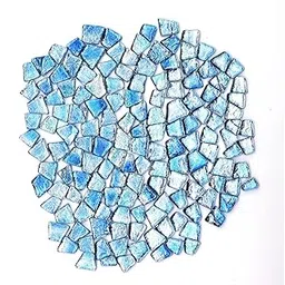 Sweven Art Mosaic Tiles, Irregular Trapezoids 12-15mm Size, 5mm Thick, Blue Shaded Brushing Effect (Pack of 200Gms)-picture-31