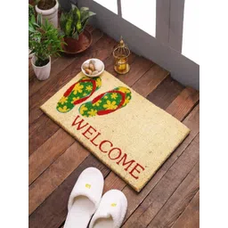 SWHF Beige Rectangular Anti-Skid Coir Doormat-picture-33