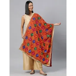 SWI Stylish Embroidered Dupatta with Phulkari-picture-24