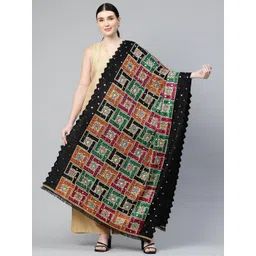 SWI Stylish Embroidered Phulkari Chiffon Dupatta with Mirror Work-picture-16