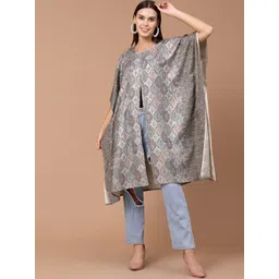 SWI Stylish Ethnic Motifs Woven Design Woollen Lightweight Longline Tailored Jacket-picture-22