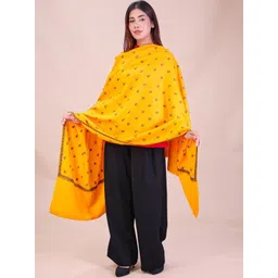 SWI Stylish Floral Embroidered Thread Work Pashmina Pure Woollen Shawl-picture-15