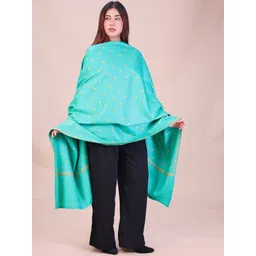 SWI Stylish Floral Embroidered Thread Work Pashmina Pure Woollen Shawl-picture-26