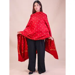 SWI Stylish Floral Embroidered Thread Work Pashmina Pure Woollen Shawl-picture-19