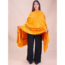 SWI Stylish Floral Embroidered Thread Work Pashmina Pure Woollen Shawl-picture-32