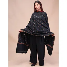 SWI Stylish Floral Embroidered Thread Work Pashmina Pure Woollen Shawl-picture-28