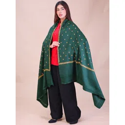 SWI Stylish Floral Embroidered Thread Work Pashmina Pure Woollen Shawl-picture-23
