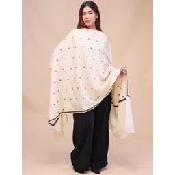 SWI Stylish Floral Embroidered Thread Work Pashmina Pure Woollen Shawl-picture-24