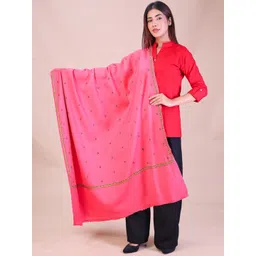 SWI Stylish Floral Embroidered Thread Work Pashmina Pure Woollen Shawl-picture-29