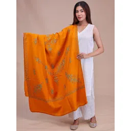 SWI Stylish Floral Embroidered Thread Work Pashmina Pure Woollen Shawl-picture-24