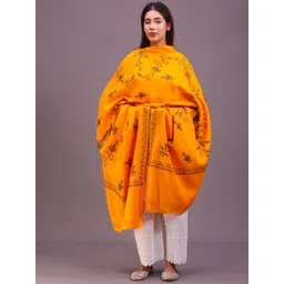 SWI Stylish Floral Embroidered Thread Work Pashmina Pure Woollen Shawl-picture-36