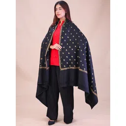 SWI Stylish Floral Embroidered Thread Work Pashmina Pure Woollen Shawl image 4