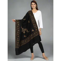 SWI Stylish Floral Embroidered Woolen Shawl-picture-35