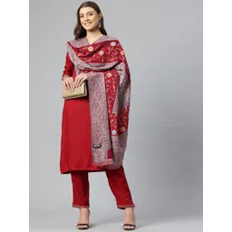 SWI Stylish Floral Embroidered Woollen Shawl-picture-36