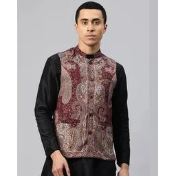 swi stylish Men Paisley Print Tailored Fit Nehru Jacket-picture-51