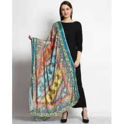 swi stylish Printed Bridal Chinnon Dupatta With Mirror Work-picture-11