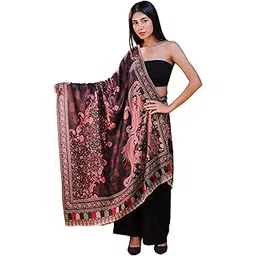swi with label Women Printed Floral Wool Shawl_P20-picture-22