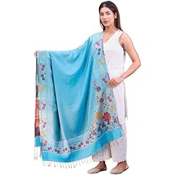 swi with label Women's Floral Acrylic Woven Wool Shawl-picture-49