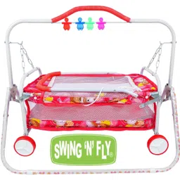 swing n fly Baby Cradle Mosquito Net Jhula Palna Stroller Infant & Toddler Beds Born Bassinet-picture-16