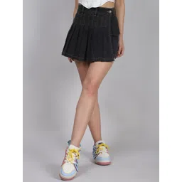 SWISHIN Women Denim Solid Shorts-picture-35