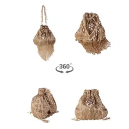 SWISNI Golden Embellished Potli Bag (M) image 4