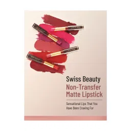 SWISS BEAUTY Non-Transfer Matte Lipstick Wine Blush - 2 gm image 3