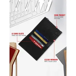 Swiss Eagle Black Leather Card Holder image 2