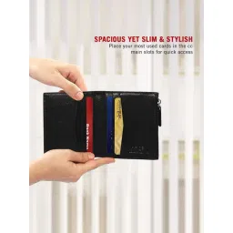 Swiss Eagle Black Leather Card Holder image 3