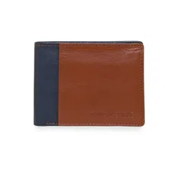 Swiss Eagle Navy Blue & Brown Leather RFID Secure Bi-Fold Wallet-picture-28