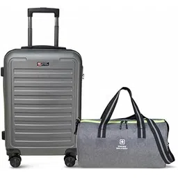 swiss military Contour Luggage Bag 38L & Duffle Bag 27L Combo | Textured Hard-Sided Trolley Bag, Cabin Luggage,Overnighter Trolley Bags|for Gym, Travel for Men, Women-picture-11