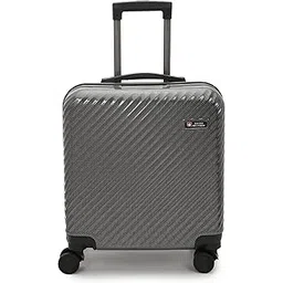swiss military Ember Cabin Luggage Bag, Trolley Bag, Suitcase for Travel| Unique 3D Design, Durable ABS Body, Ergonomic 360° Rotatable Wheels, 45 cms, 17 inches, 33L, Grey, 1 Year Warranty, 1-picture-13