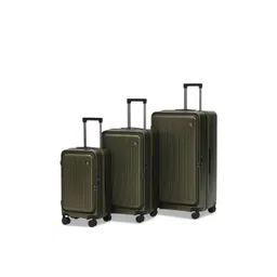 SWISS MILITARY Jade Hard Set Of 3 Textured Hard Sided Large Medium & Cabin Trolley Bags-picture-29