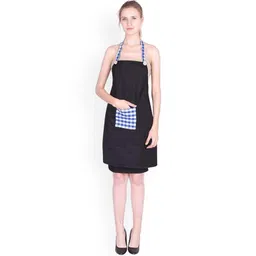 SWITCHON Black & Blue Checked Pocket Waterproof Apron-picture-23