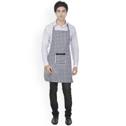 SWITCHON Black & White Checked Cotton Apron With Cap-picture-26