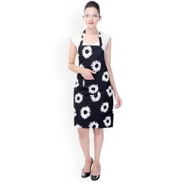 SWITCHON Black & White Floral Printed Cotton Waterproof Apron-picture-22
