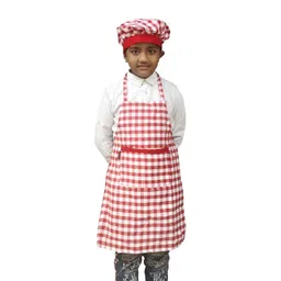 SWITCHON Kida Red & White Cotton Checked Aprons-picture-19