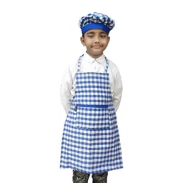 SWITCHON Kids Blue & White Cotton Checked Aprons-picture-41