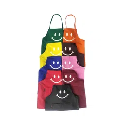 SWITCHON Mustard Yellow & White Printed Waterproof Apron With Cap-picture-16