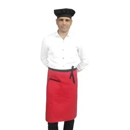 SWITCHON Red & Black Water Resistance Waist Apron With Cap-picture-39