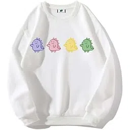 sxv style SXV 'Baby Dianousures’ Printed Cool Aesthetic Drop Shoulder Oversized Sweatshirt-picture-43
