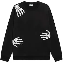 sxv style SXV 'Hand Skeleton 3’ Printed Cool Aesthetic Drop Shoulder Oversized Sweatshirt-picture-32