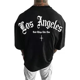 sxv style SXV 'Los Angeles California' Printed Cool Aesthetic Oversized Baggy T-Shirt for Men and Women-picture-22