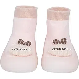 syadel Baby Sock Shoes - Non-Slip Cotton Walking Shoes for Infants | 12.6cm Anti-Skid Sole | First Walkers | Indoor Safety Footwear for Boys & Girls (12-18 Months), Pink-picture-53