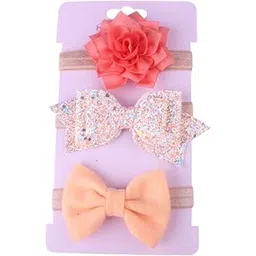 SYGA 3 Pcs Baby Headband, Flower & Bow Stretchable, Nylon HairBand for Newborn Infant Toddlers Kids 0-3 Year-Orange-picture-18